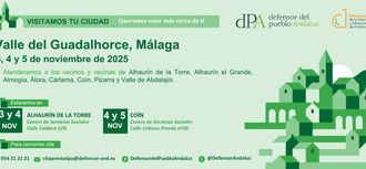 La oficina de atención ciudadana del Defensor del Pueblo Andaluz visitará  el Valle del Guadalhorce (Málaga) 