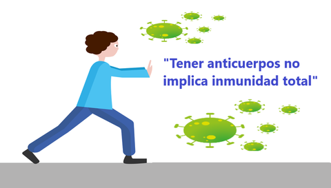 Dibujo de una persona empujando al virus del coronavirus