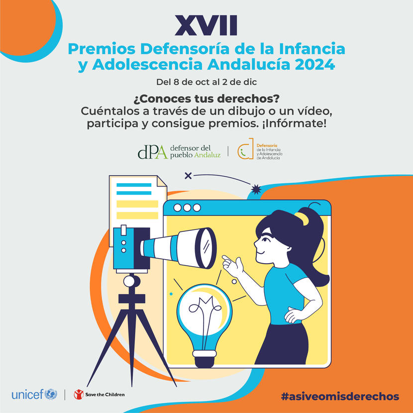 El Defensor de la Infancia y Adolescencia convoca el XVII Premio de dibujo y vídeo Así veo mis derechos para los colegios de Andalucía